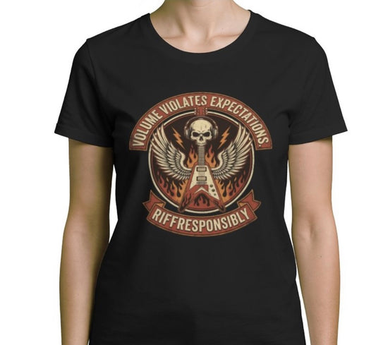 Riff Responsibly | Volume Violates Expectations Women T-Shirt