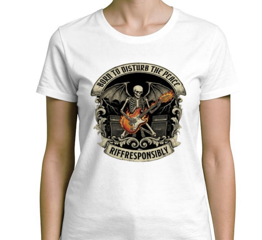 Riff Responsibly | Born To Disturb The Peace V Neck T-Shirt Women