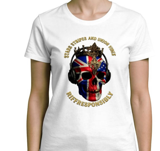 Riff Responsibly | Stars Stripes & Union Vibes Women T-Shirt