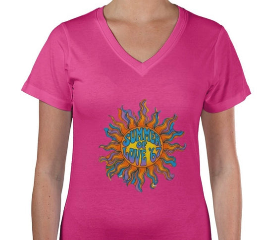 Riff Responsibly | Summer Of Love 67' V Neck T-Shirt Women