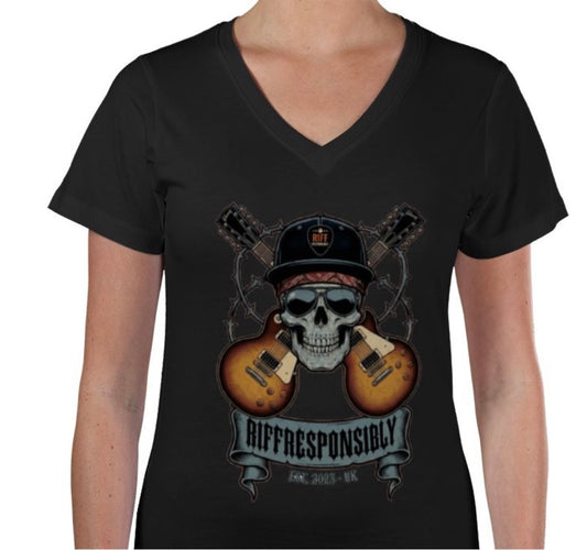 Riff Responsibly | Dead Mans Chords V Neck T-Shirt Women