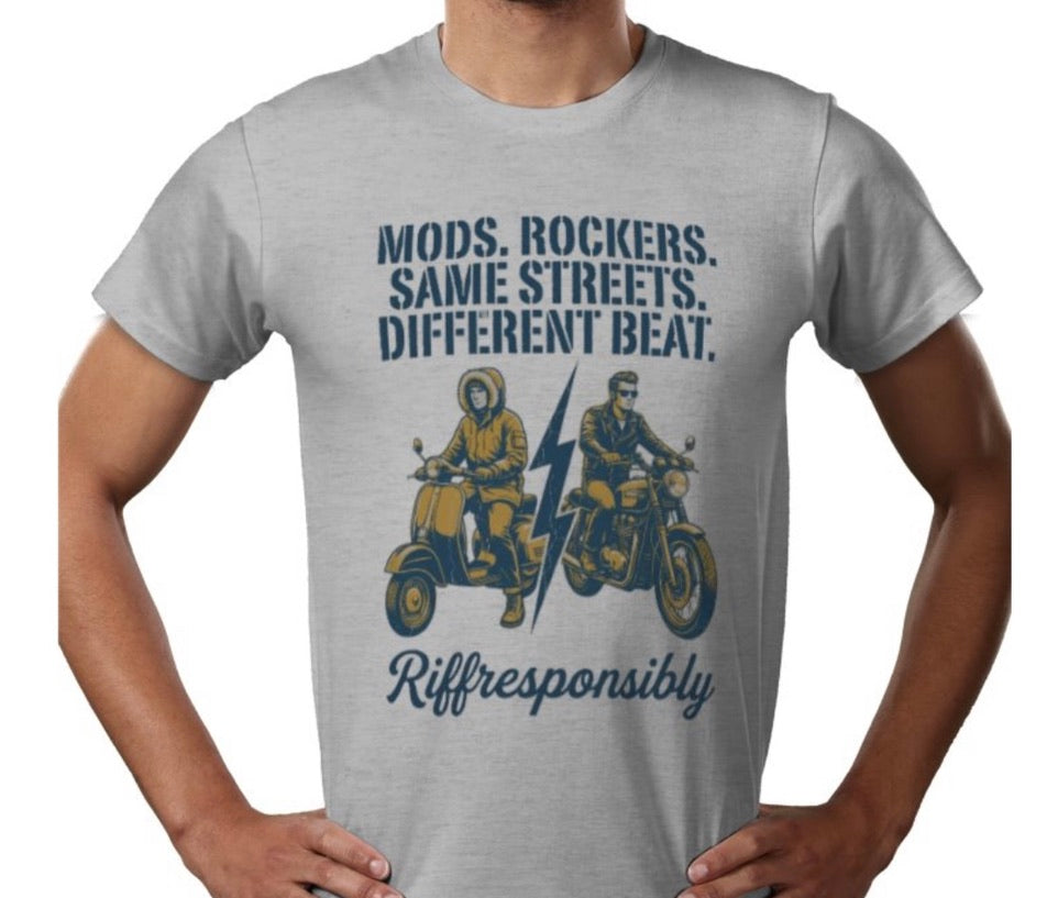 Riff Responsibly | Mod Rockers Same Street Different Beat T-Shirt