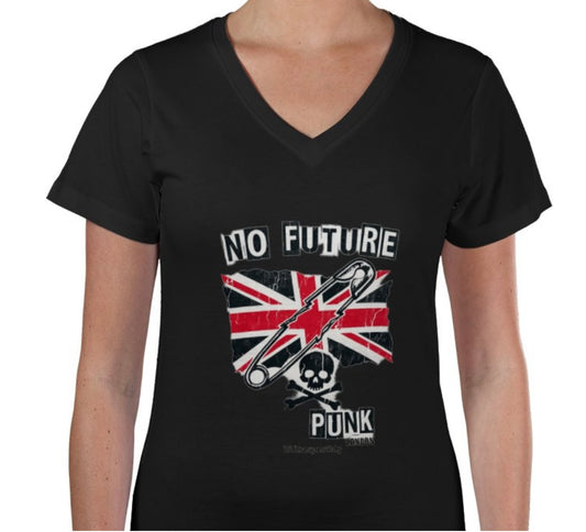 Riff Responsibly | No Future V Neck T-Shirt Women