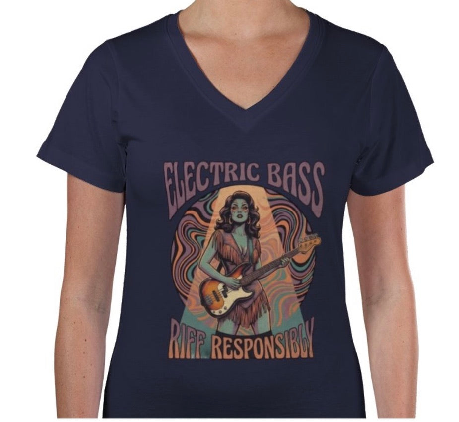 Riff Responsibly | Bass Exotica T-Shirt V-neck Women