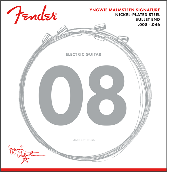 Fender Yngwie Malmsteen Signature Electric Guitar Strings, .008-.046 Gauges, Nickel-Plated Steel