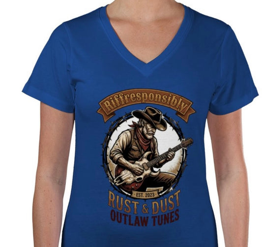 Riff Responsibly | Rust & Dust V Neck T-Shirt Women