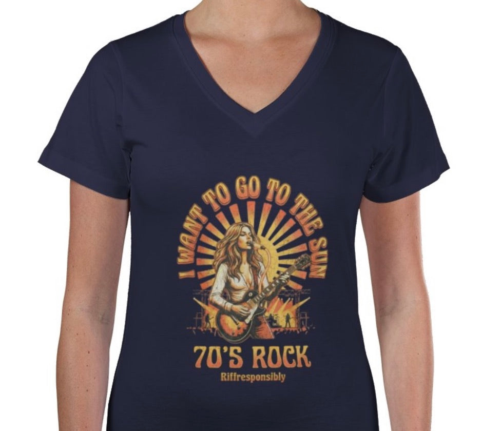 Riff Responsibly | Go To The Sun V Neck T-Shirt Women