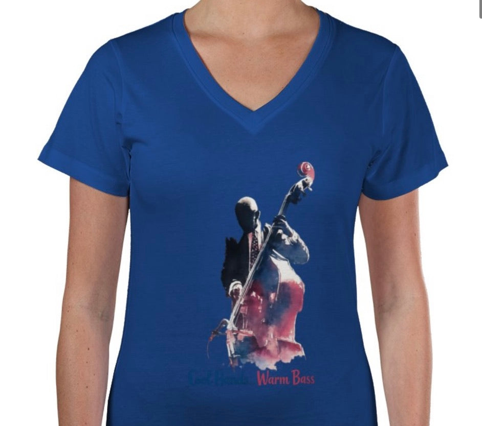 Riff Responsibly | Cool Hands Warm Bass V Neck T-Shirt Women