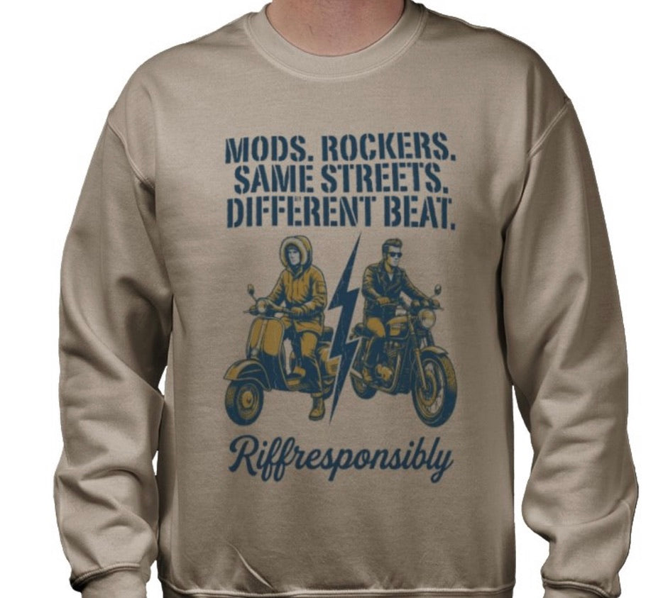 Riff Responsibly | Mod Rockers Same Street Different Beat Sweatshirt