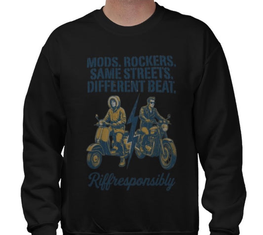 Riff Responsibly | Mod Rockers Same Street Different Beat Sweatshirt