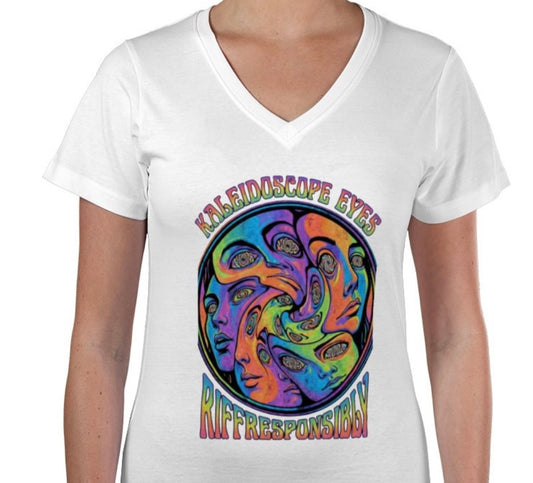 Riff Responsibly | Kaleidoscope Eyes V Neck T-Shirt Women