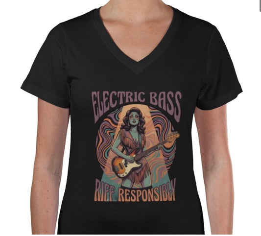 Riff Responsibly | Bass Exotica T-Shirt V-neck Women