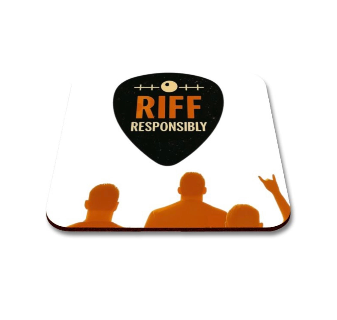 Riffs Responsibly™ | Premium Square Coaster