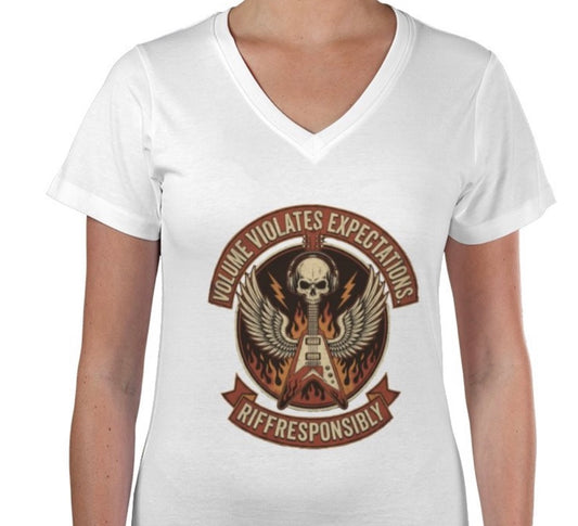 Riff Responsibly | Volume Violates Expectations V Neck T-Shirt