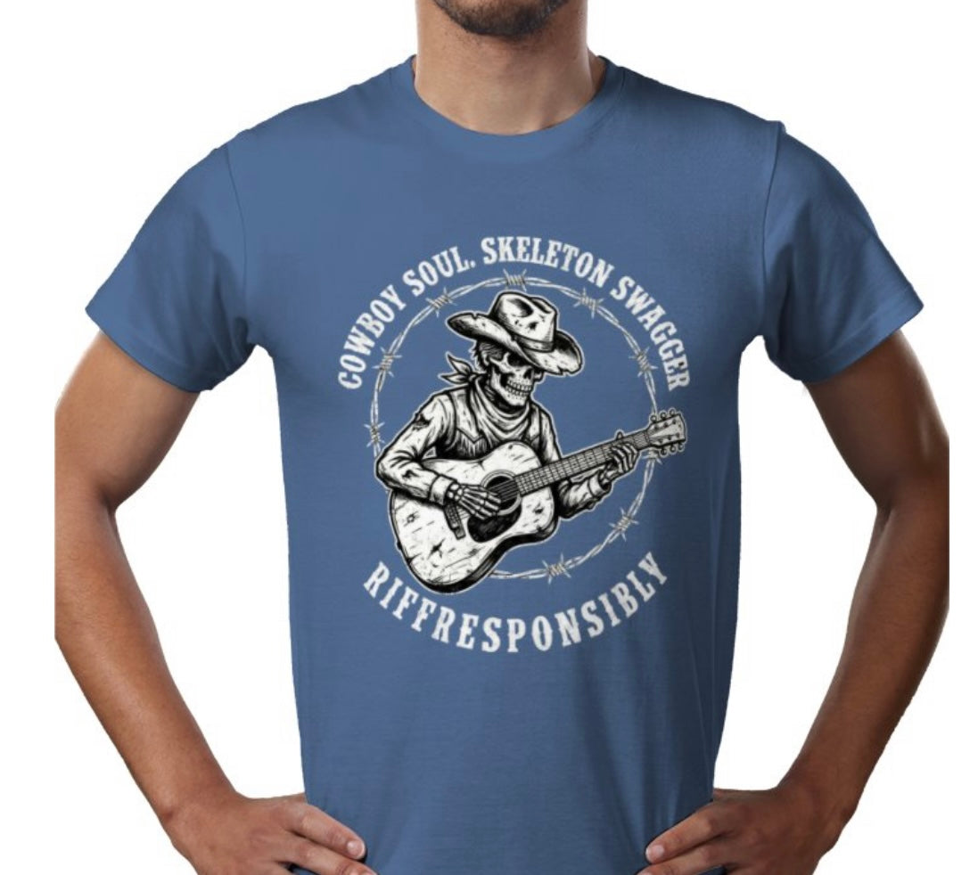 Riff Responsibly | Cowboy Soul Skeleton Swagger T-Shirt