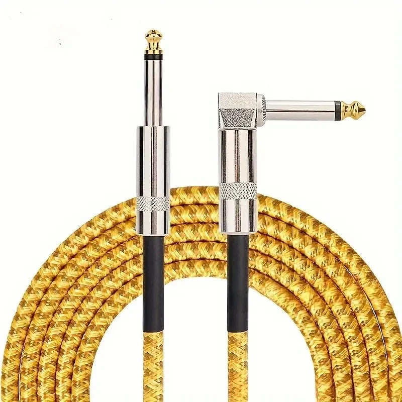 High-Fidelity Premium Electric Guitar Cable 6M Right-Angle To Straight