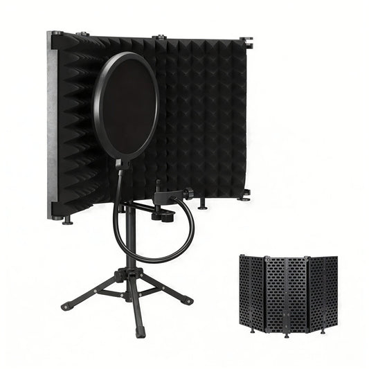 Professional Portable Broadcast Studio Mic Equipment- Soundproof Cover + Stand Set