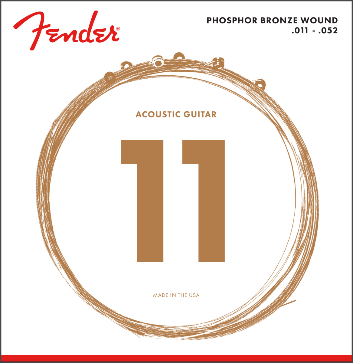 Fender Phosphor Bronze Acoustic Guitar Strings, Ball End, 60CL 11-52