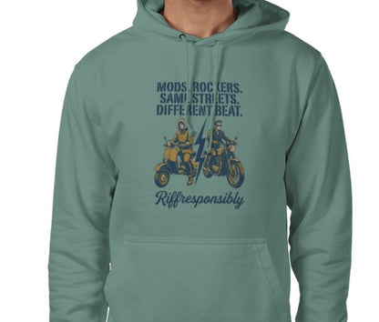 Riff Responsibly | Mod Rockers Same Street Different Beat Hoodie