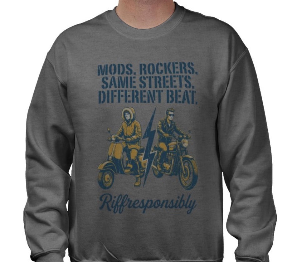 Riff Responsibly | Mod Rockers Same Street Different Beat Sweatshirt