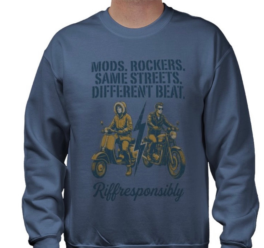 Riff Responsibly | Mod Rockers Same Street Different Beat Sweatshirt