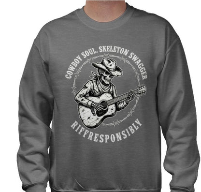 Riff Responsibly | Cowboy Soul Skeleton Swagger Sweatshirt