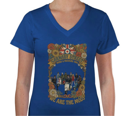 Riff Responsibly | Mods & Rockers 64' V Neck Women T-Shirt