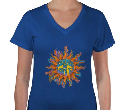 Riff Responsibly | Summer Of Love 67' V Neck T-Shirt Women