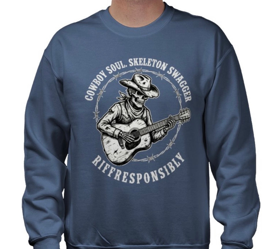 Riff Responsibly | Cowboy Soul Skeleton Swagger Sweatshirt
