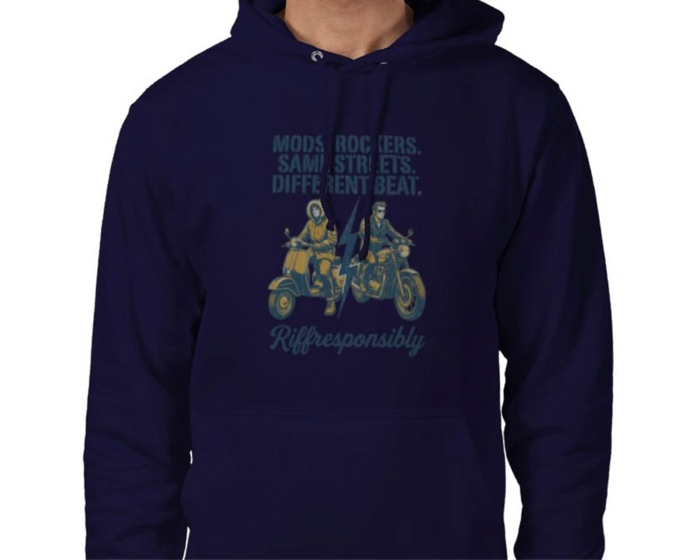 Riff Responsibly | Mod Rockers Same Street Different Beat Hoodie