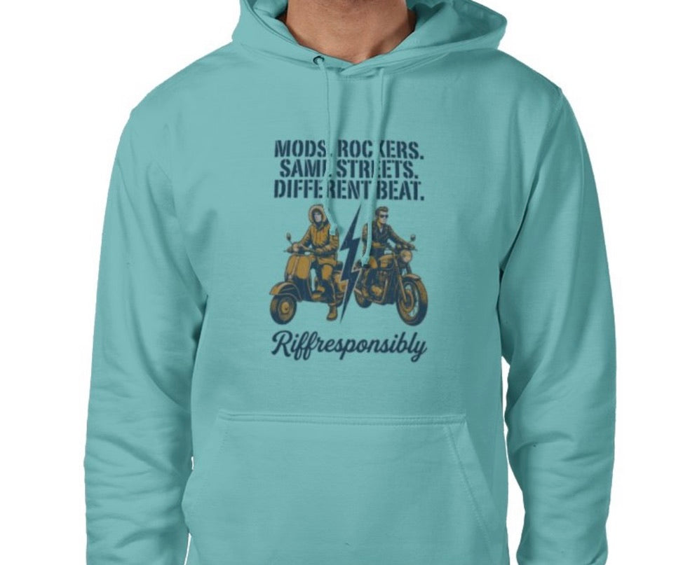 Riff Responsibly | Mod Rockers Same Street Different Beat Hoodie
