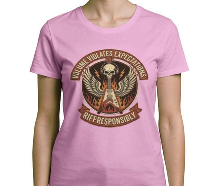 Riff Responsibly | Volume Violates Expectations Women T-Shirt