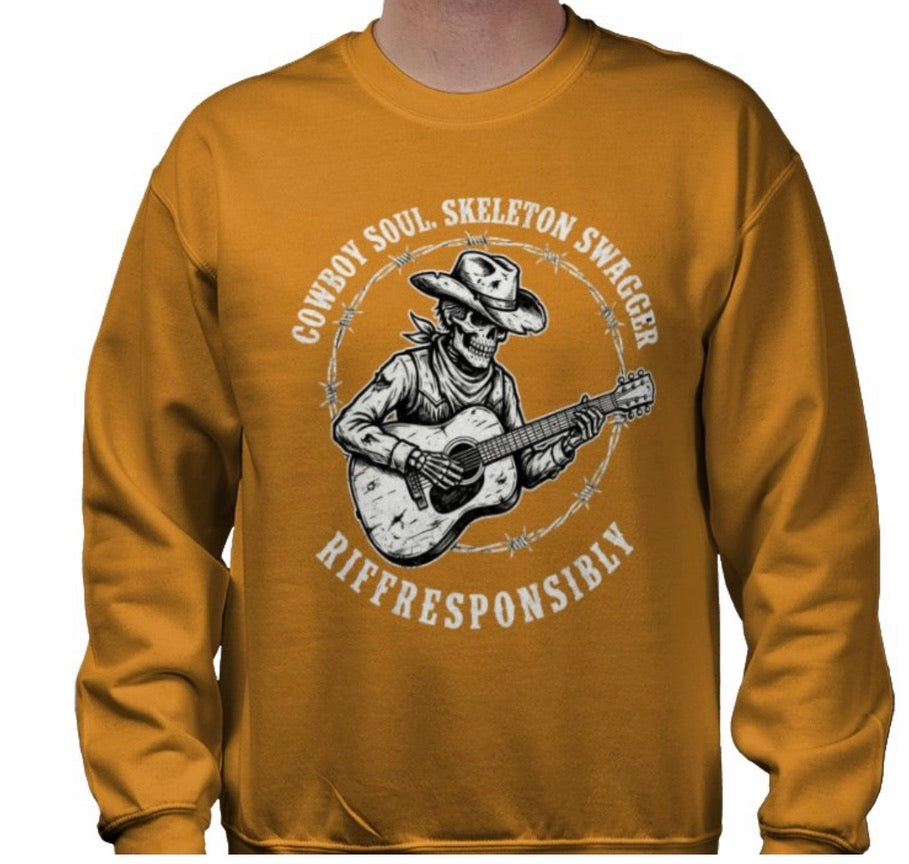Riff Responsibly | Cowboy Soul Skeleton Swagger Sweatshirt
