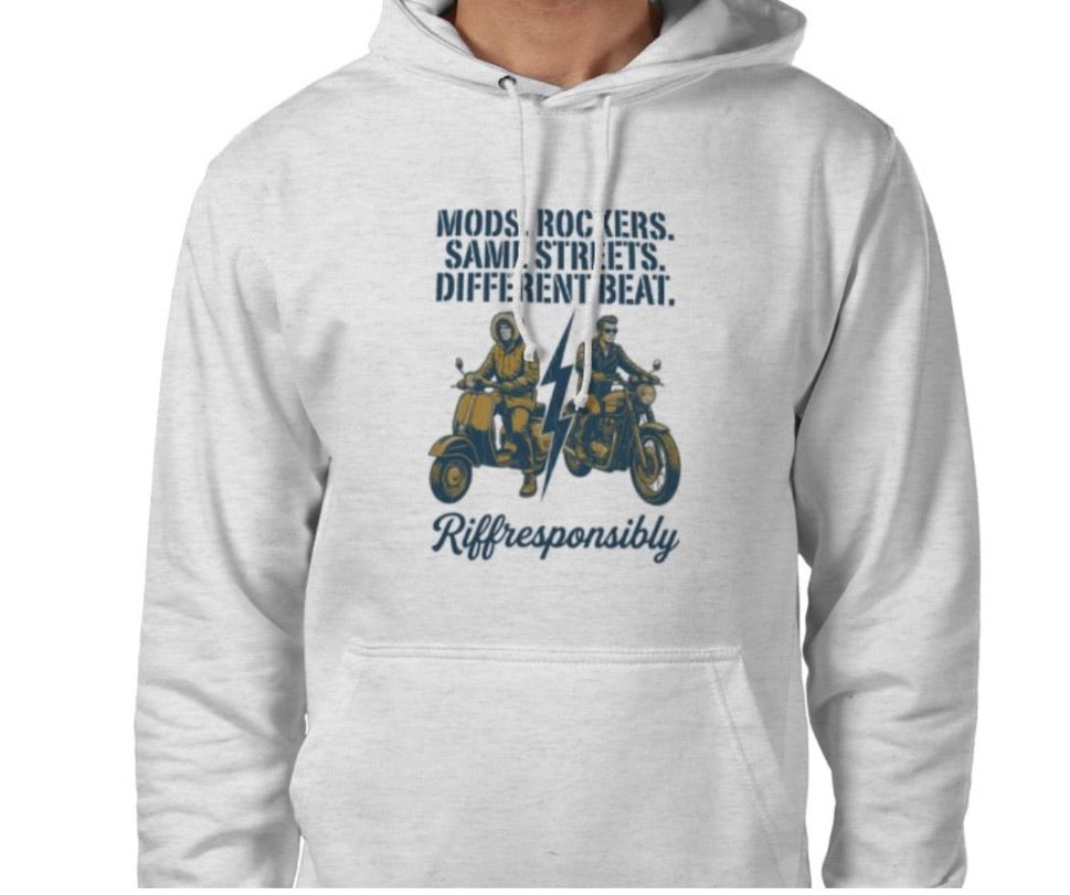 Riff Responsibly | Mod Rockers Same Street Different Beat Hoodie