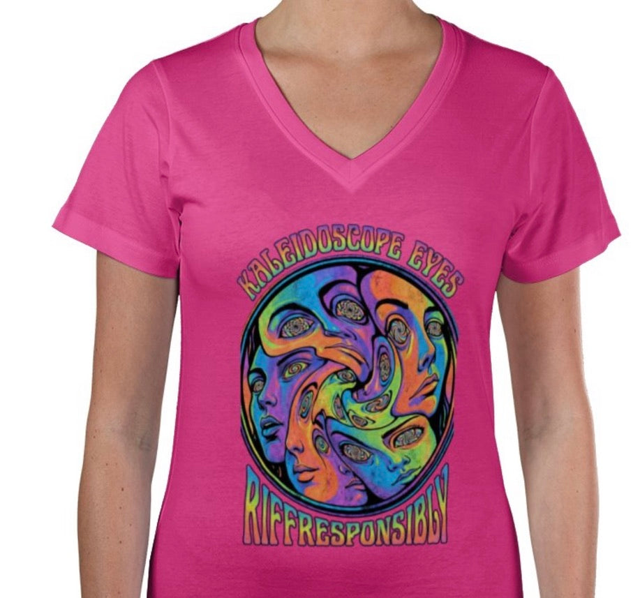 Riff Responsibly | Kaleidoscope Eyes V Neck T-Shirt Women