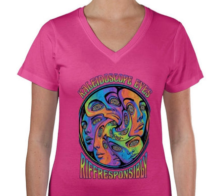 Riff Responsibly | Kaleidoscope Eyes V Neck T-Shirt Women