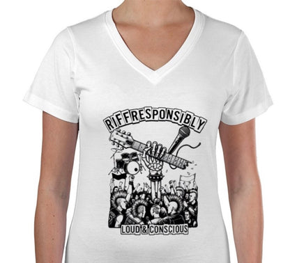 Riff Responsibly | Loud & Conscious V Neck T-Shirt Women