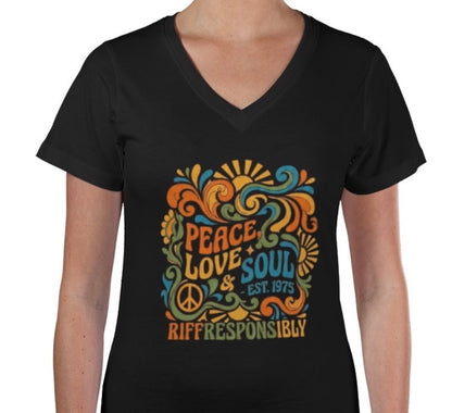 Riff Responsibly | Peace, love & soul V Neck T-Shirt Women