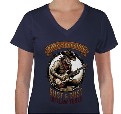 Riff Responsibly | Rust & Dust V Neck T-Shirt Women