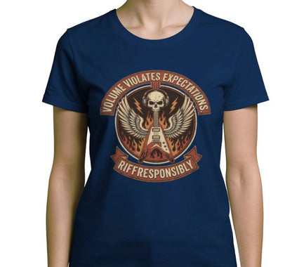 Riff Responsibly | Volume Violates Expectations Women T-Shirt