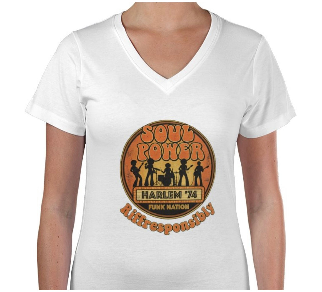 Riff Responsibly | Soul Power Women V Neck T-Shirt