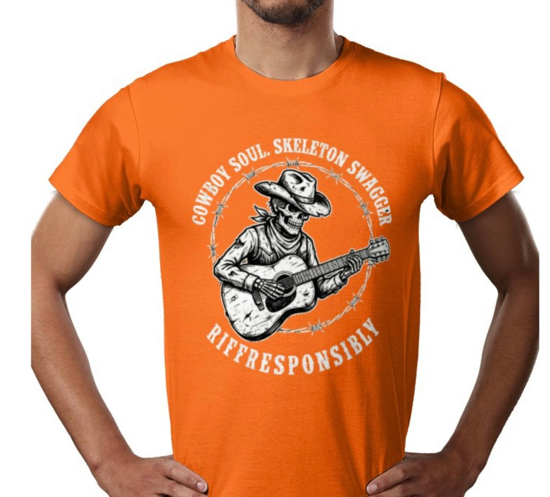 Riff Responsibly | Cowboy Soul Skeleton Swagger T-Shirt