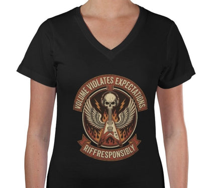 Riff Responsibly | Volume Violates Expectations V Neck T-Shirt