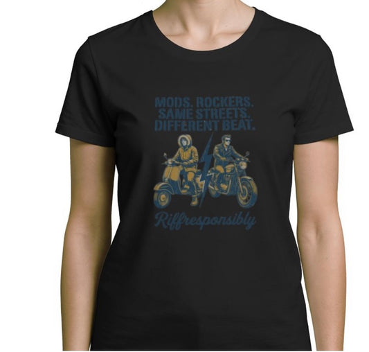 Riff Responsibly | Mod Rockers Same Street Different Beat T-Shirt Women