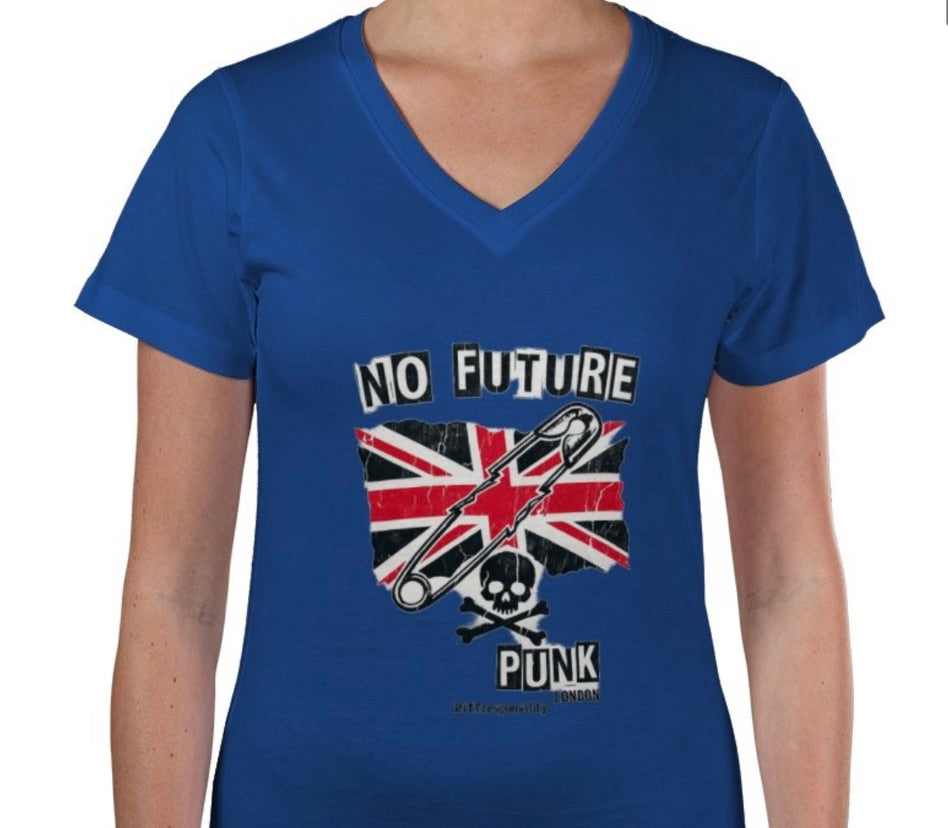 Riff Responsibly | No Future V Neck T-Shirt Women