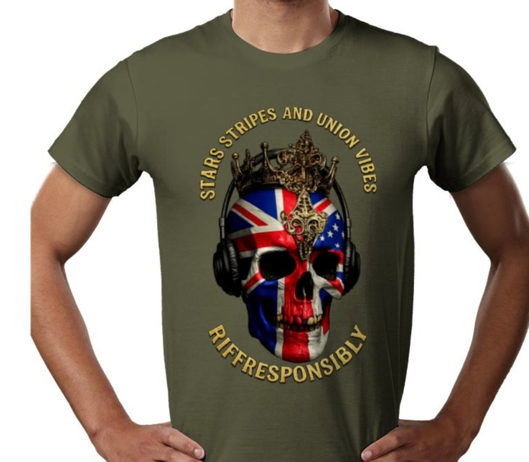 Riff Responsibly | Stars Stripes & Union Vibes T-Shirt