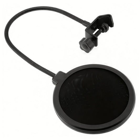 Dual-Layer Mic Pop Filter with 360° Adjustable Gooseneck