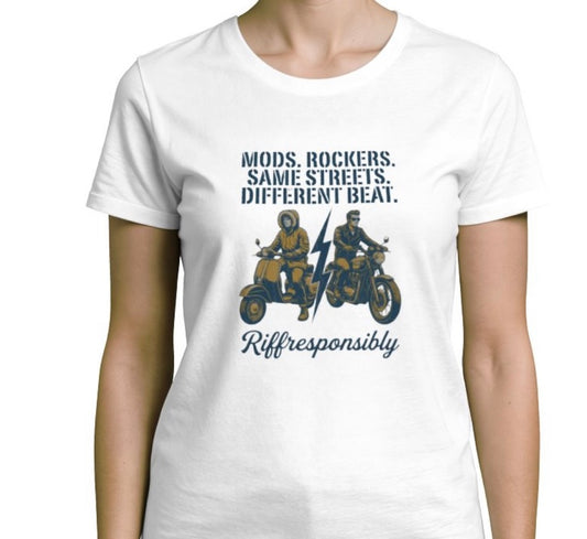 Riff Responsibly | Mod Rockers Same Street Different Beat T-Shirt Women