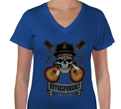 Riff Responsibly | Dead Mans Chords V Neck T-Shirt Women