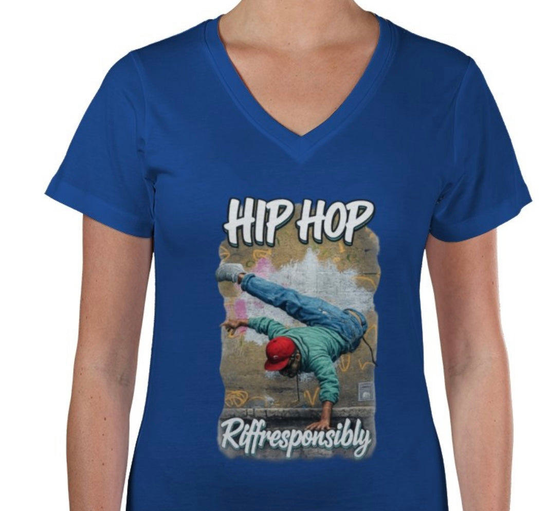 Riff Responsibly | Hip-Hop Womens V Neck T-Shirt